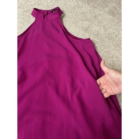 Lulus Love of Mine Magenta Pink Halter Swing Dress Pockets M - Picture 4 of 10
